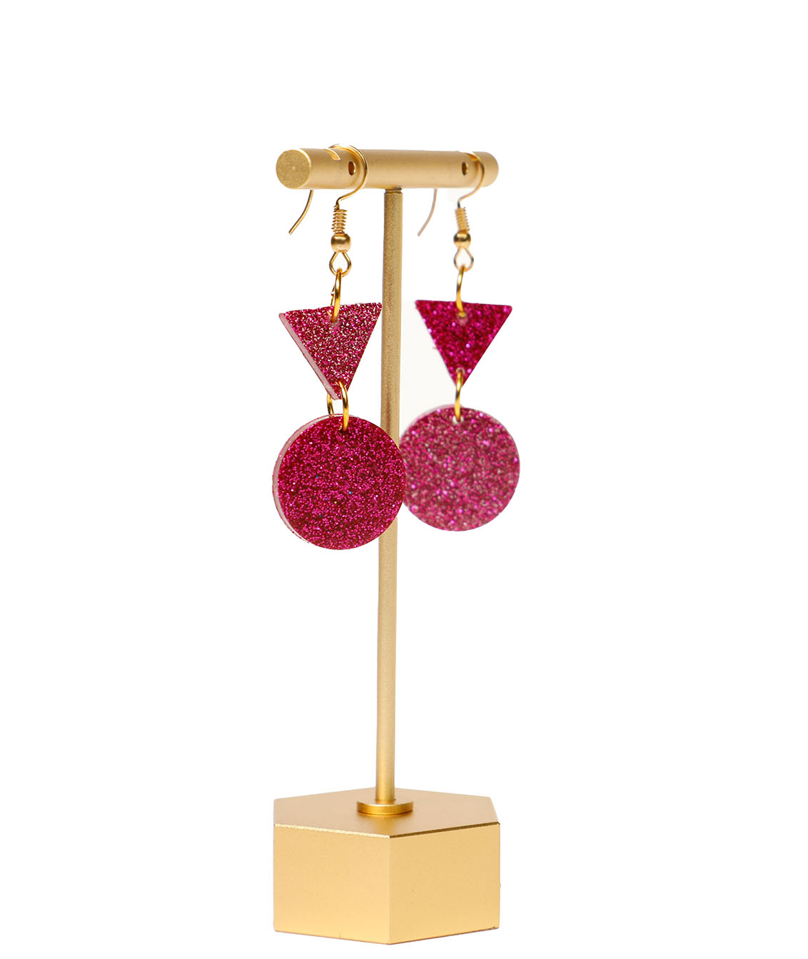 Pink Geometric Earrings